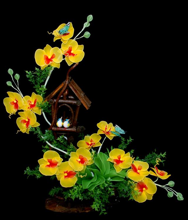 Cách làm lan hồ điệp bằng vải voan