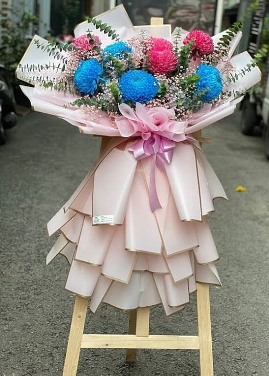 Hoa cúc mẫu đơn khai trương ấm áp tình thân