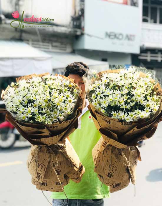 bó hoa cúc họa mi chất lượng